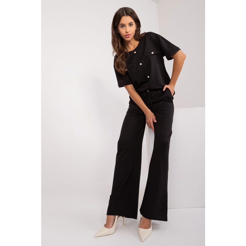 MladaModa 2-dielny komplet blúzky a nohavíc model 67901 čierny 56979490