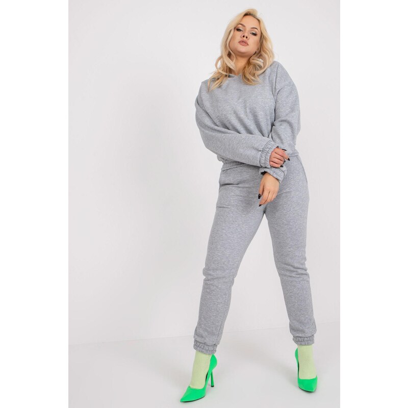 MladaModa Tepláková súprava s kapucňou model 53003 šedá 56979501