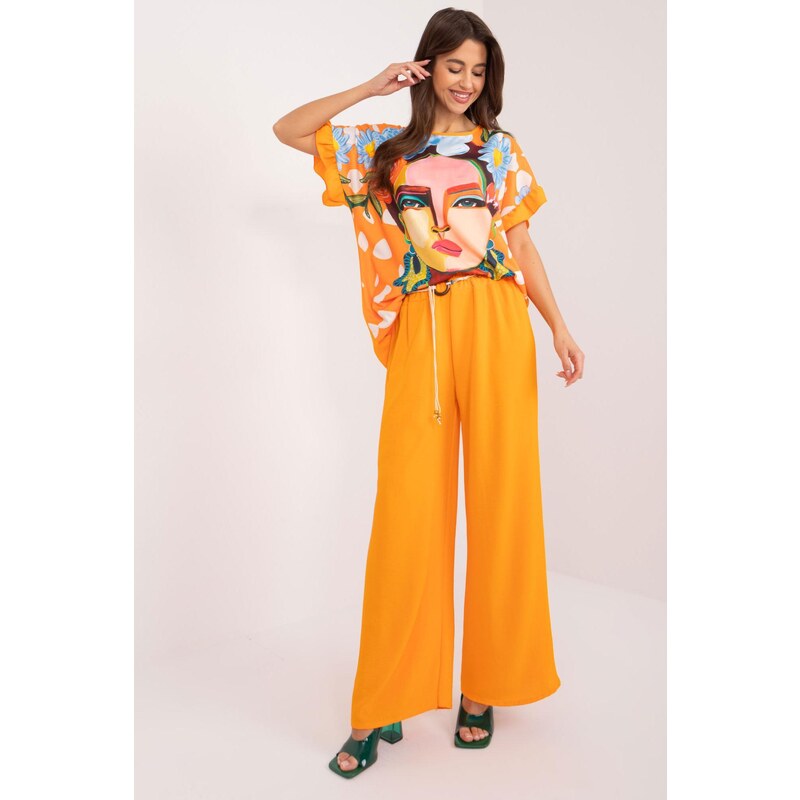 MladaModa Letná súprava s potlačou model 93527 oranžová 56979512