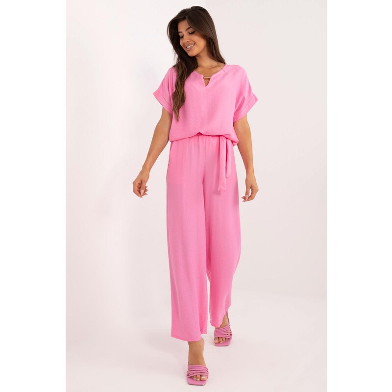 MladaModa Letná viskózová súprava blúzky a nohavíc model 30163 jasná 56979544