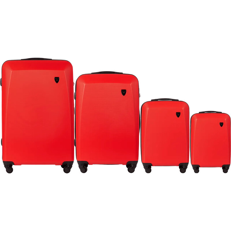 Červená sada štyroch cestovných kufrov 0125, Luggage 4 sets (L,M,S,XS) 67663503