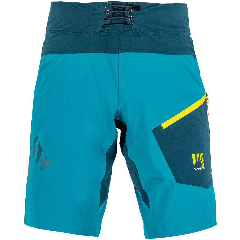 Karpos Val Di Dentro Bermudy modrozelené/žlté fluo 58443718