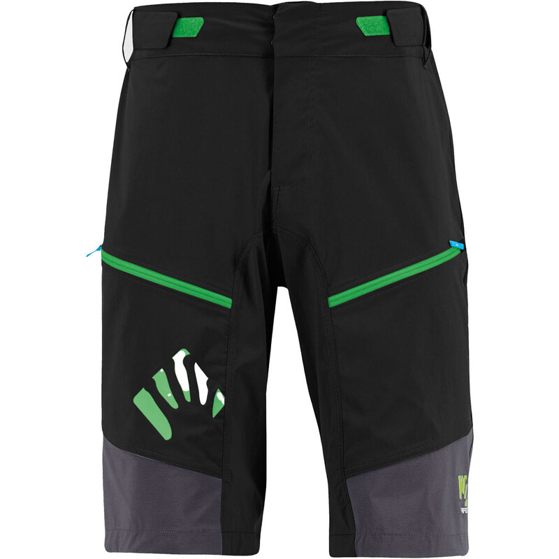 Karpos RAPID Baggy kraťasy čierne/tmavomodré/zelené fluo 58443547