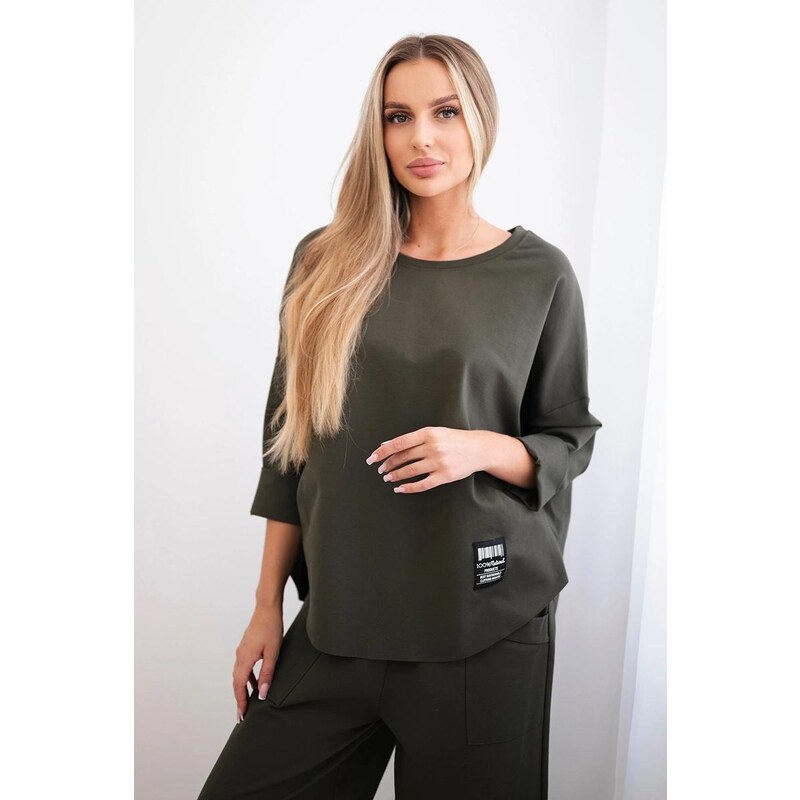 MladaModa Tepláková súprava Milano Winter farba khaki 56410684