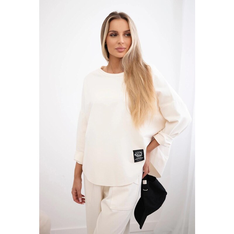 MladaModa Tepláková súprava Milano Winter svetlá béžová 56410692