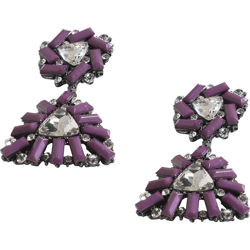 SOHI Náušnice Angelica levanduľová / strieborná 57047954