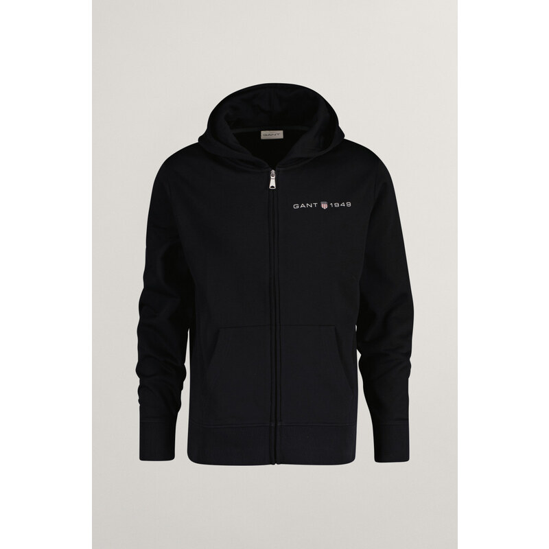 MIKINA GANT PRINTED GRAPHIC FULL ZIP HOODIE BLACK 57043206