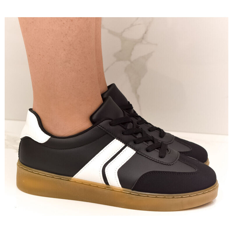 JOHN-C Dámske čierno-biele tenisky IBISA 57054399