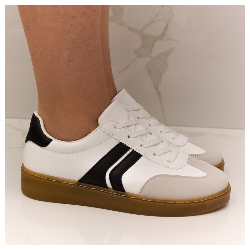 JOHN-C Dámske bielo-čierne tenisky IBISA 57054398