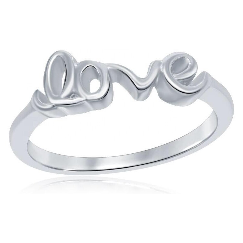 MAJYA Strieborný prsteň v tvare LOVE 11074/6 64582063