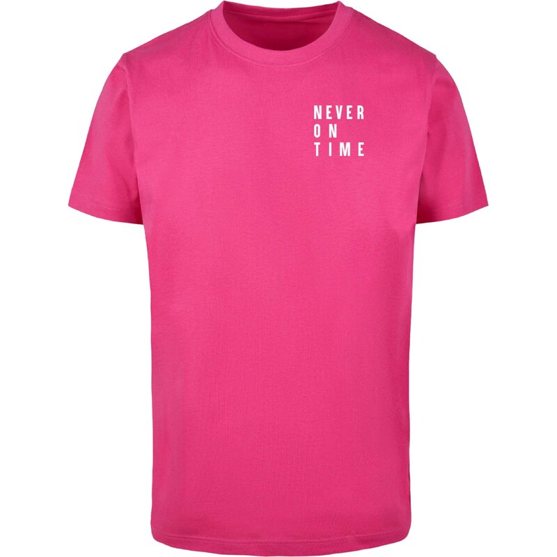 Merchcode Tričko Never On Time ružová / biela 57075430