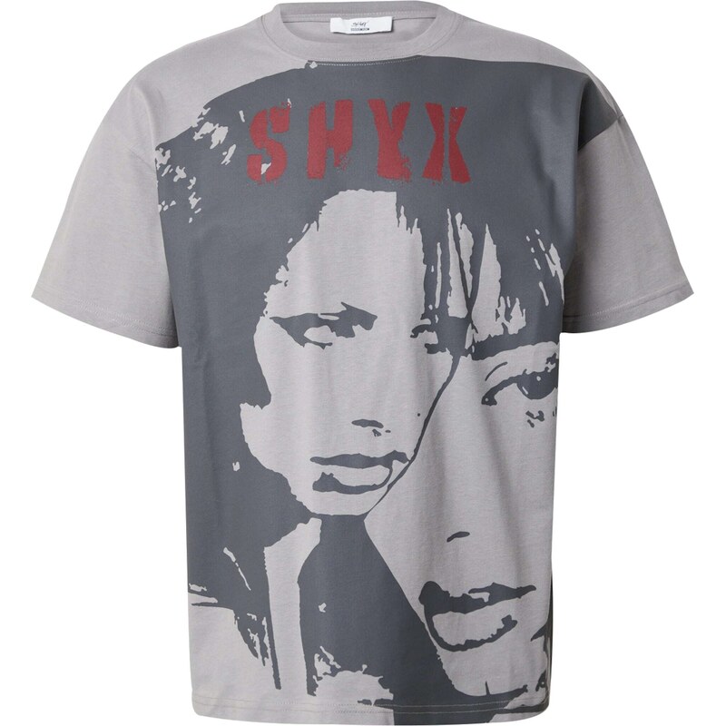 SHYX Tričko sivá / grafitová / červená 59665877