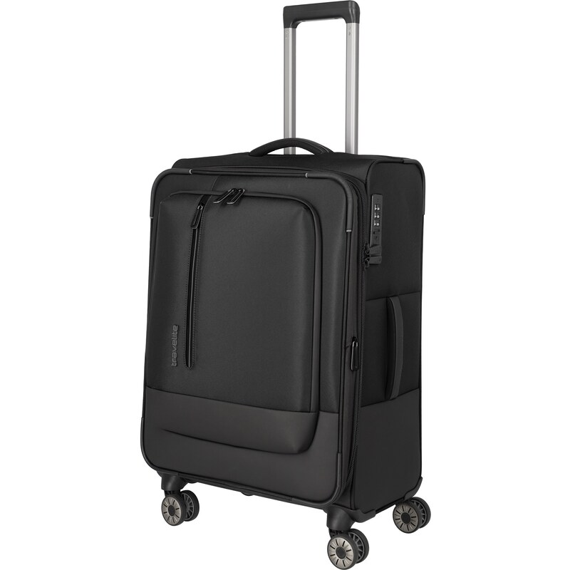 Stredný textilný kufor na kolieskach Travelite Crosslite 5.0Black 57092122