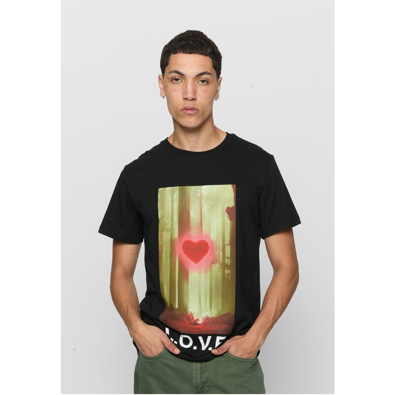 Mister Tee Wooden Black T-Shirt Love 57100076
