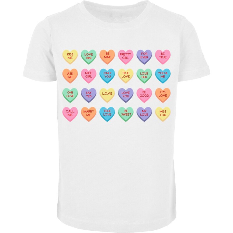 E-shop Mister Tee Childrens T-shirt Sweet Heart Candy Tee white