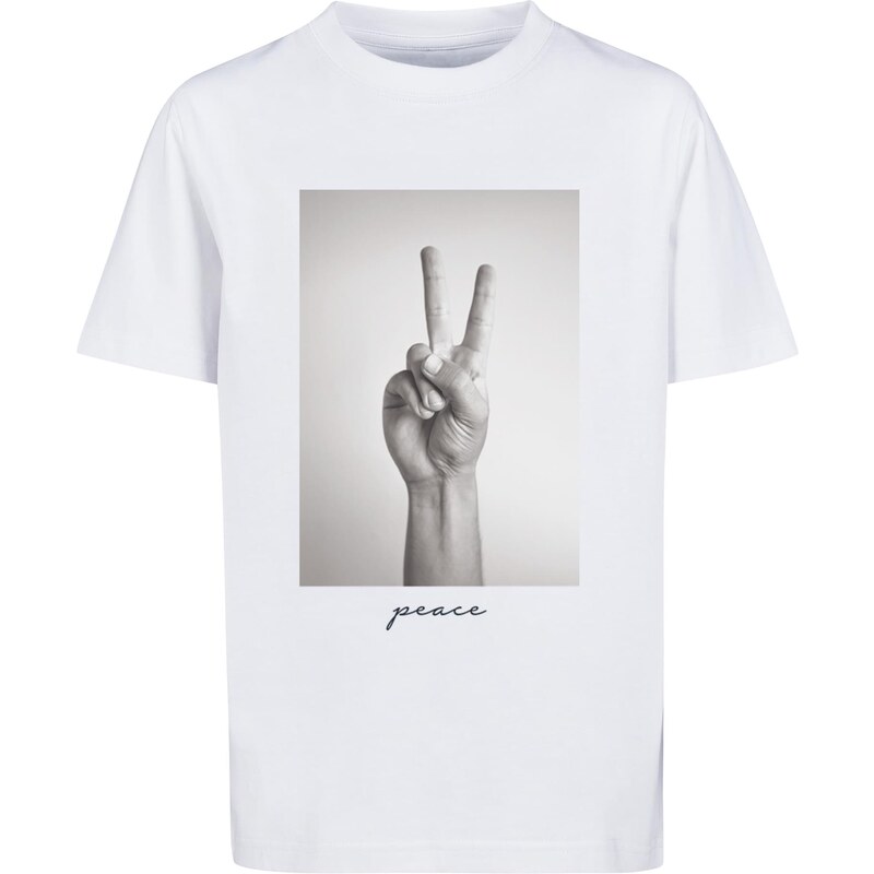 E-shop Mister Tee Childrens T-shirt with peace sign white