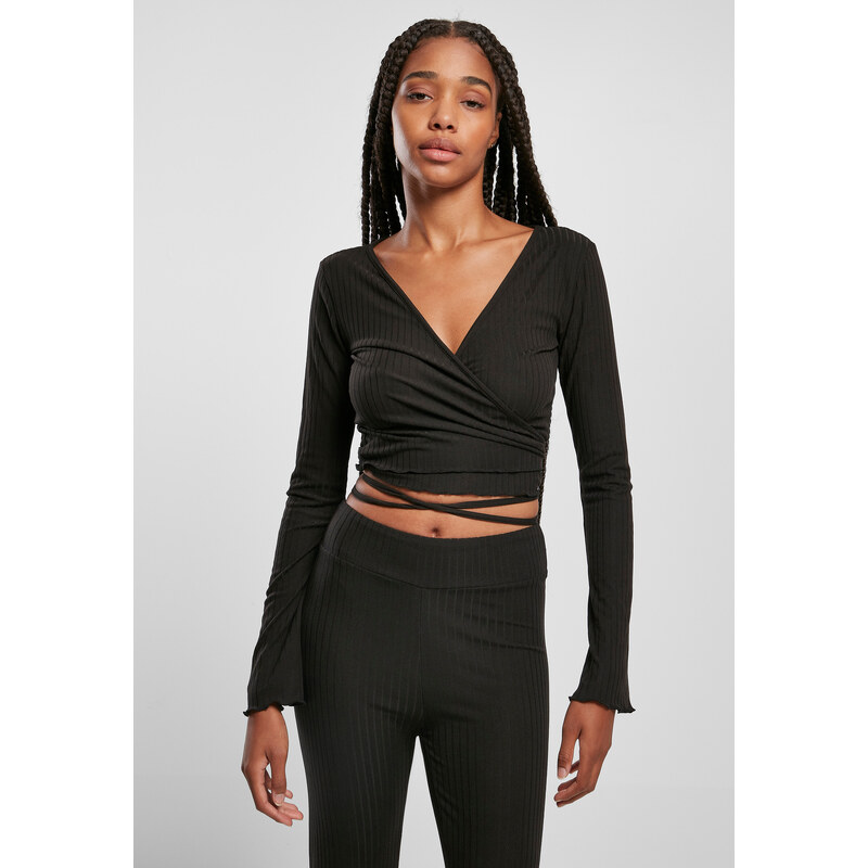 Urban Classics Womens Long Sleeve Cropped Rib Wrapped 57100397