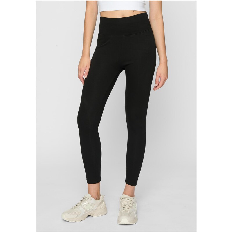 Urban Classics Womens high-waisted jersey leggings 2-pack black+black 57100236