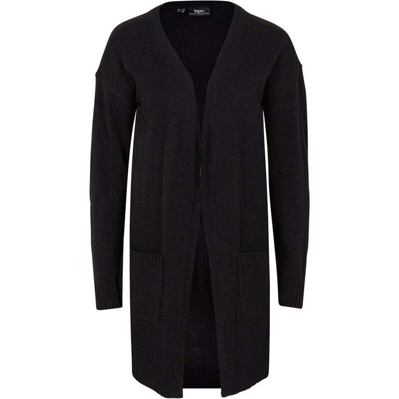 bonprix Dlhý pletený sveter, farba čierna 44791090