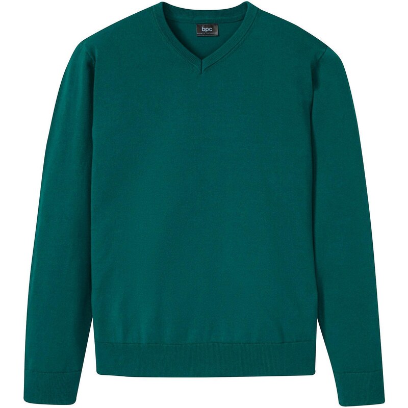 bonprix Pulóver, jemne pletený, z mäkkého mixu bavlny, farba zelená 45720108