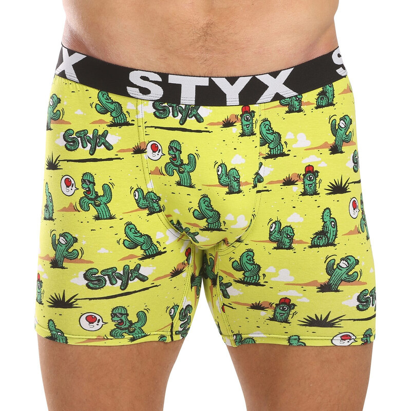 Pánske boxerky Styx long art športová guma kaktusy (UN1351) 57135727