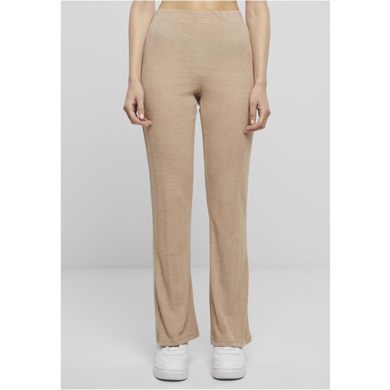 Urban Classics Womens ribbed trousers beige 57143087