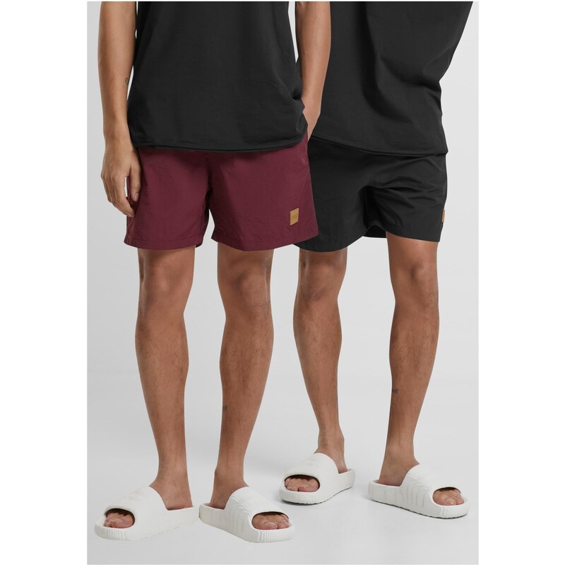 Urban Classics Mens swimwear Block 2 pcs black + cherry 57143057