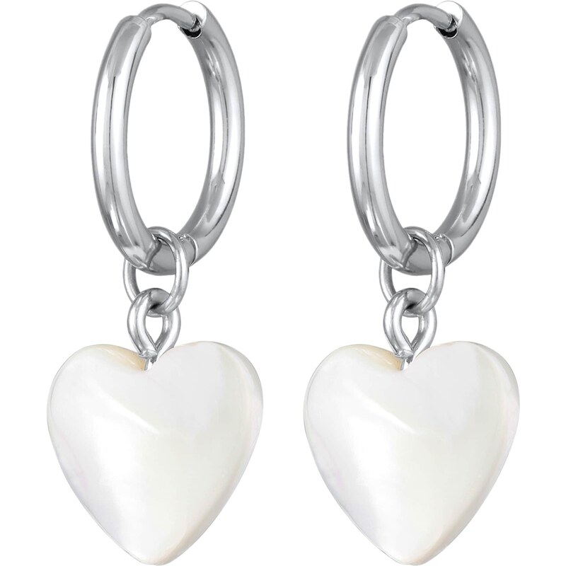 ELLI Náušnice Herz strieborná / biela 57165953