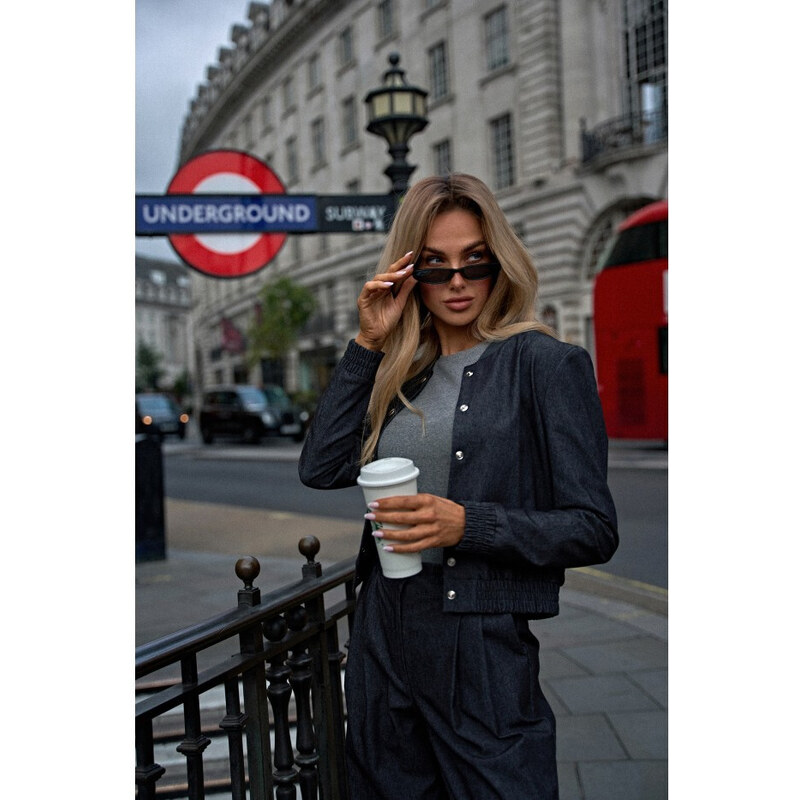 Moe Bunda M800 Press stud bomber - grafitová 67710884