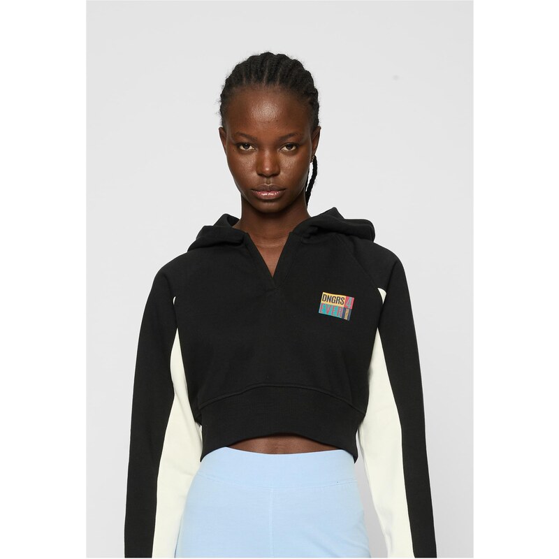 Womens Cropped Hoodie Dangerous DNGRS Hoody Wallart Black 57139270