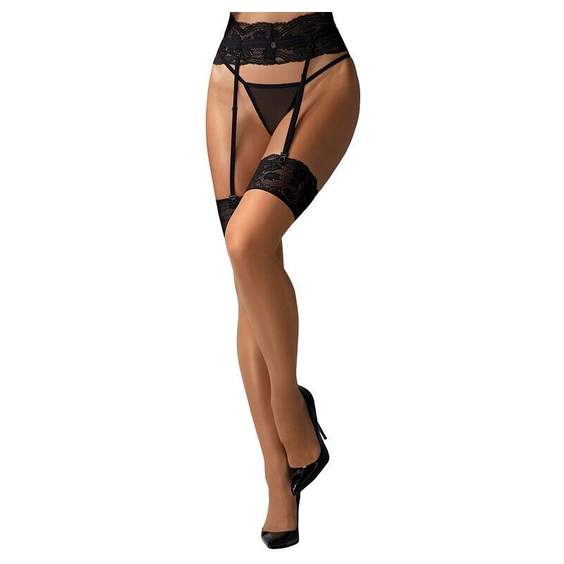 Obsessive Zvodné pančuchy na podväzkový pás Nutris béžové 57286353