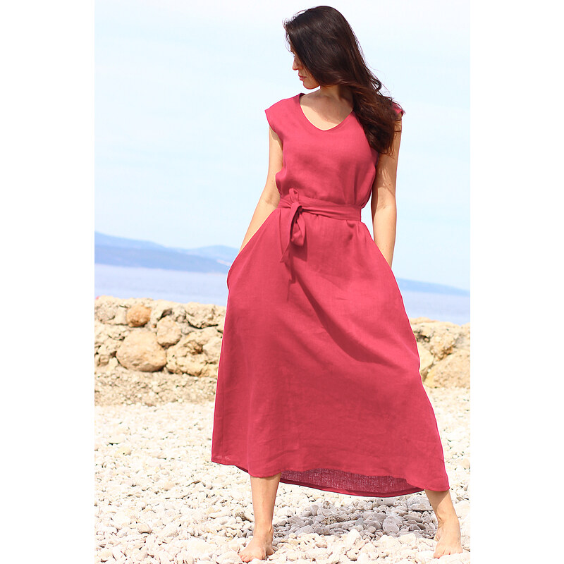 Lanové maxi šaty Lotika česká móda Premium quality 44376582