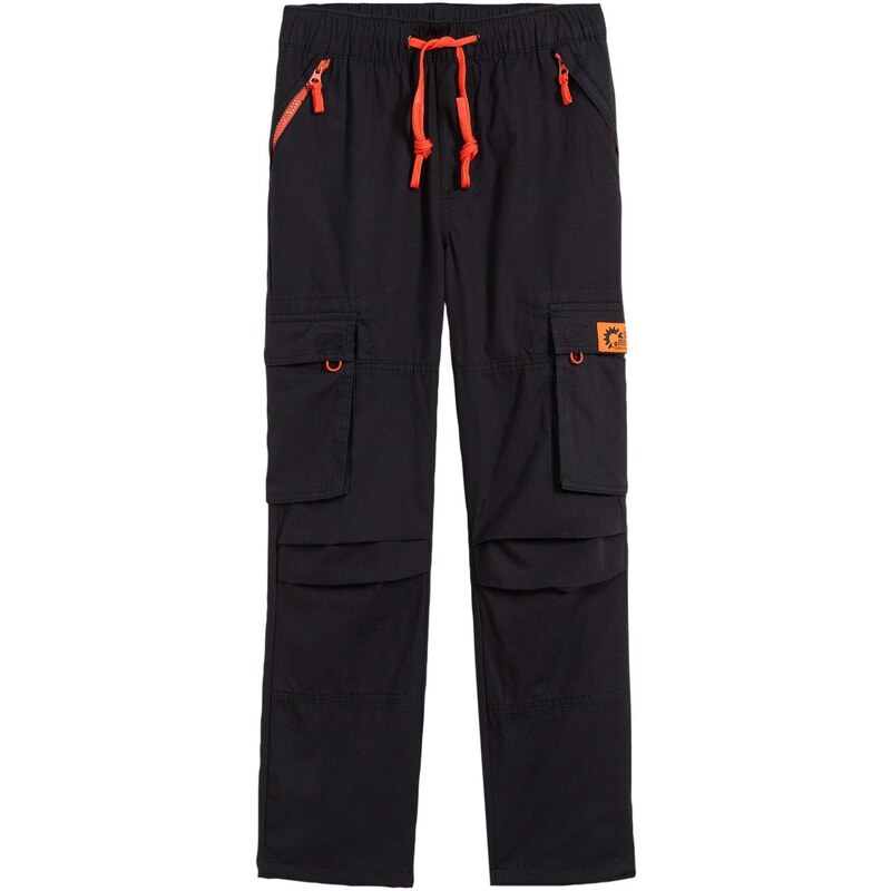 bonprix Nohavice bez zapínania Cargo, Regular Fit, farba čierna 57185679
