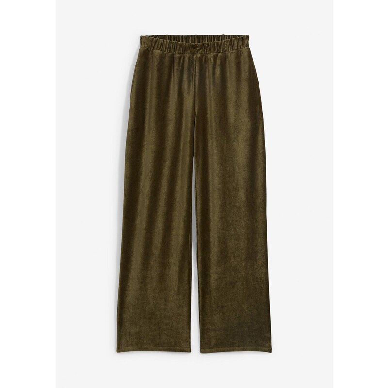 bonprix Široké kordové nohavice, farba zelená 57156635