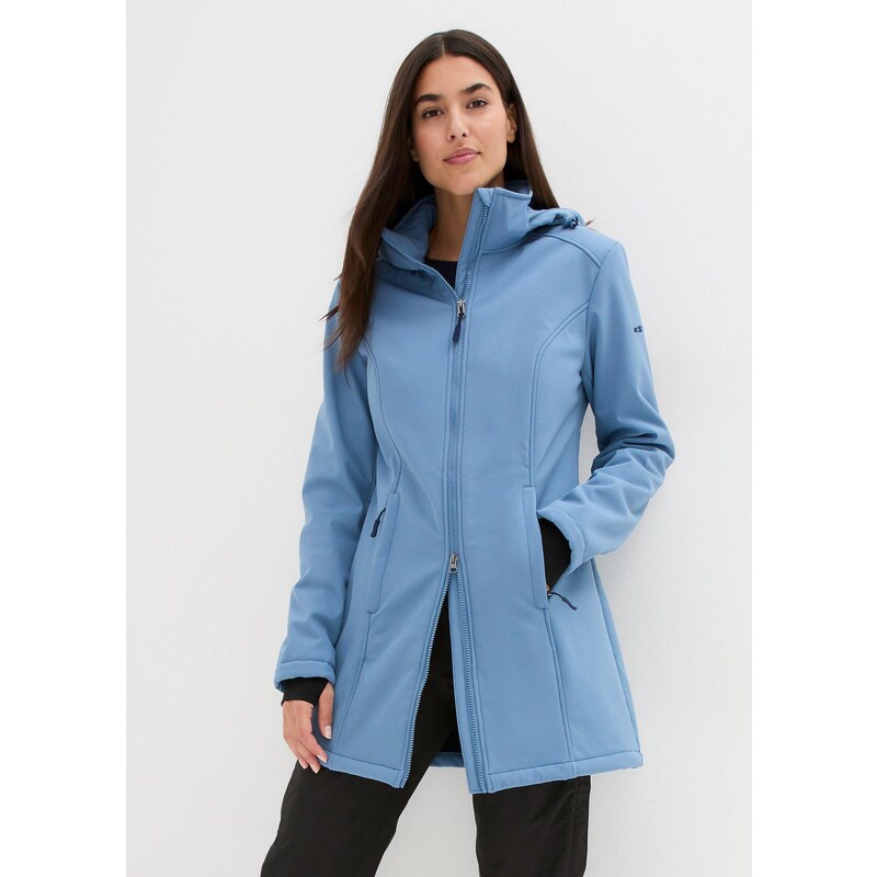 bonprix Funkčná softshellová bunda s kožušinovým flísom, farba modrá 57156756