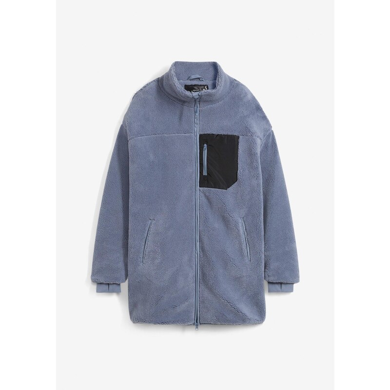 bonprix Kožušinková flísová bunda, farba modrá 57156780