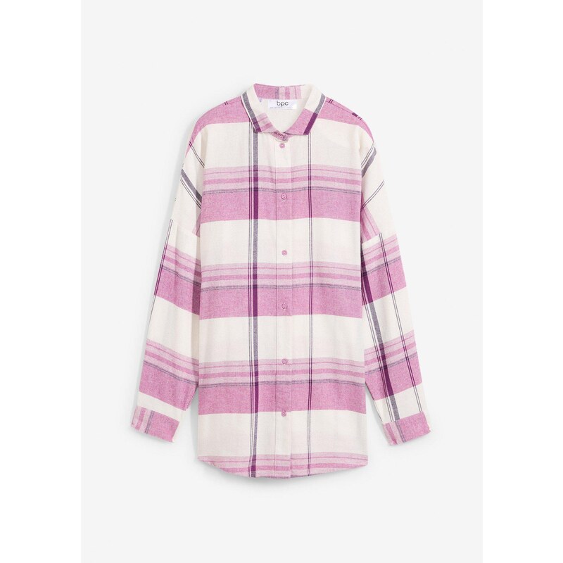 bonprix Károvaná flanelová košeľa z čistej bavlny, farba béžová 57156854