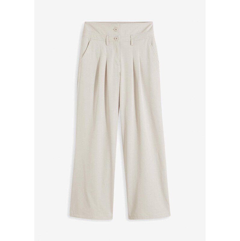 bonprix Rozšírené nohavice s vysokým pásom, farba šedá 57156876