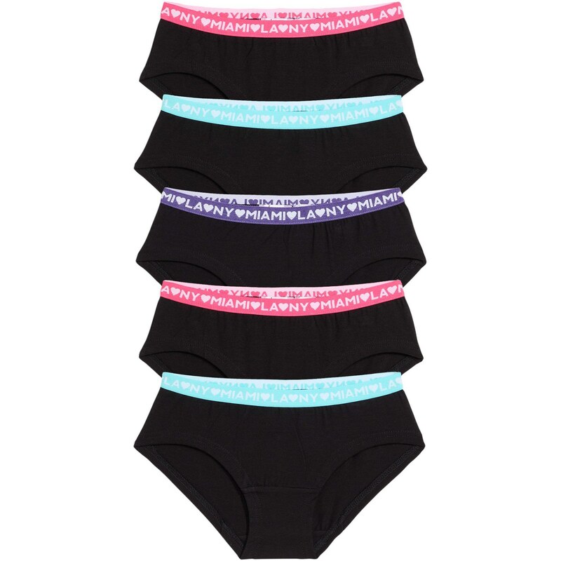 bonprix Nohavičky, s bio bavlnou (5 ks v balení), farba čierna 57185902