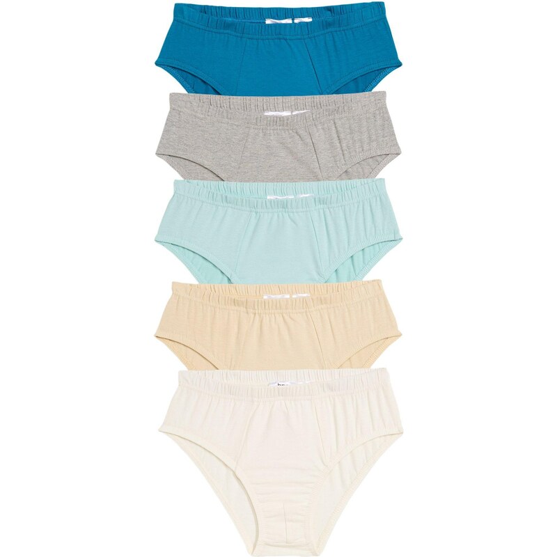 bonprix Slipy s mäkkou bio bavlnou (5 ks), farba šedá 57185903