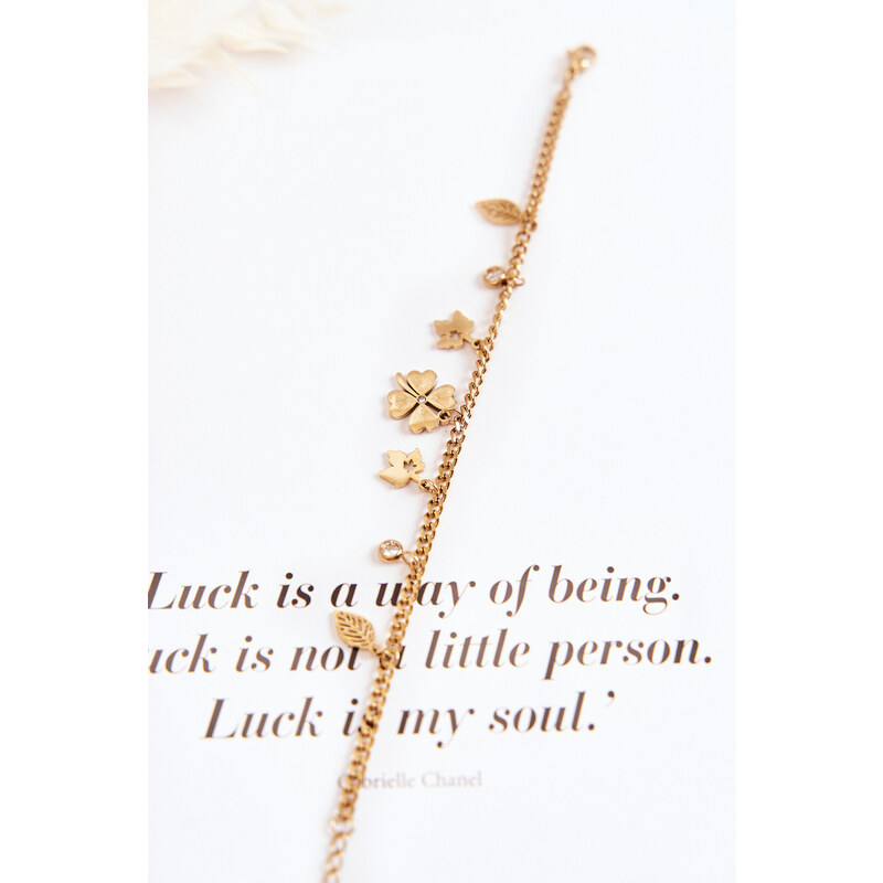 Glam Chic náramok s ďatelinou a listami 67248083