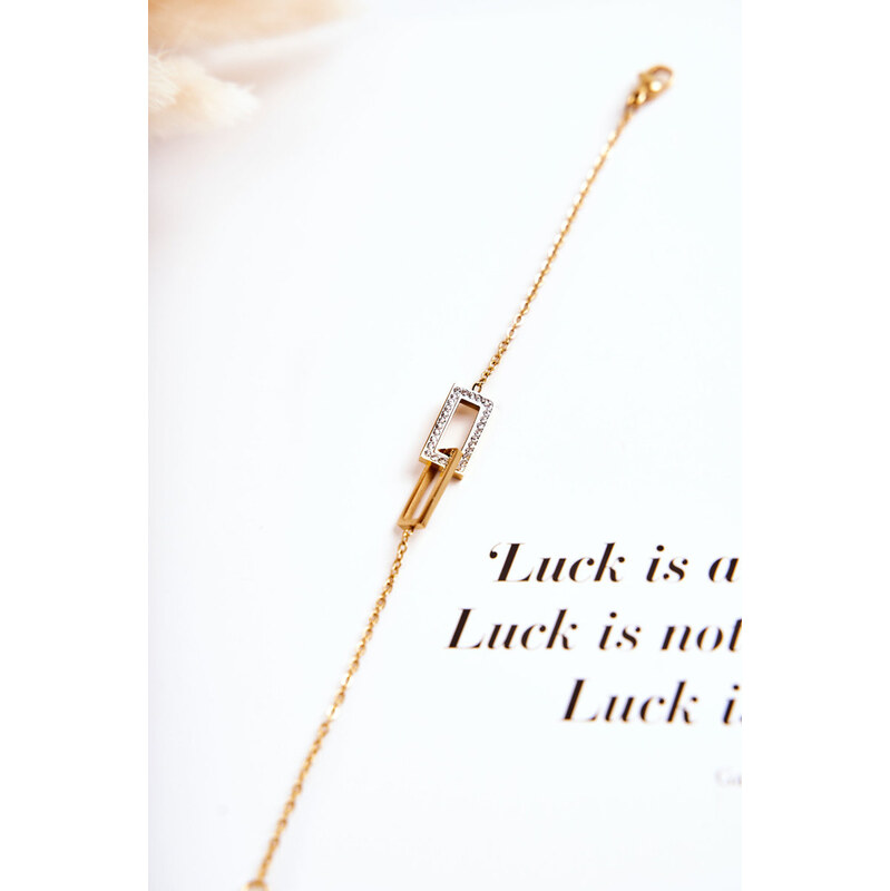 Giorgio&Dario Dámska oceľová celebrita náramok so zlatými zirkónmi 60877008