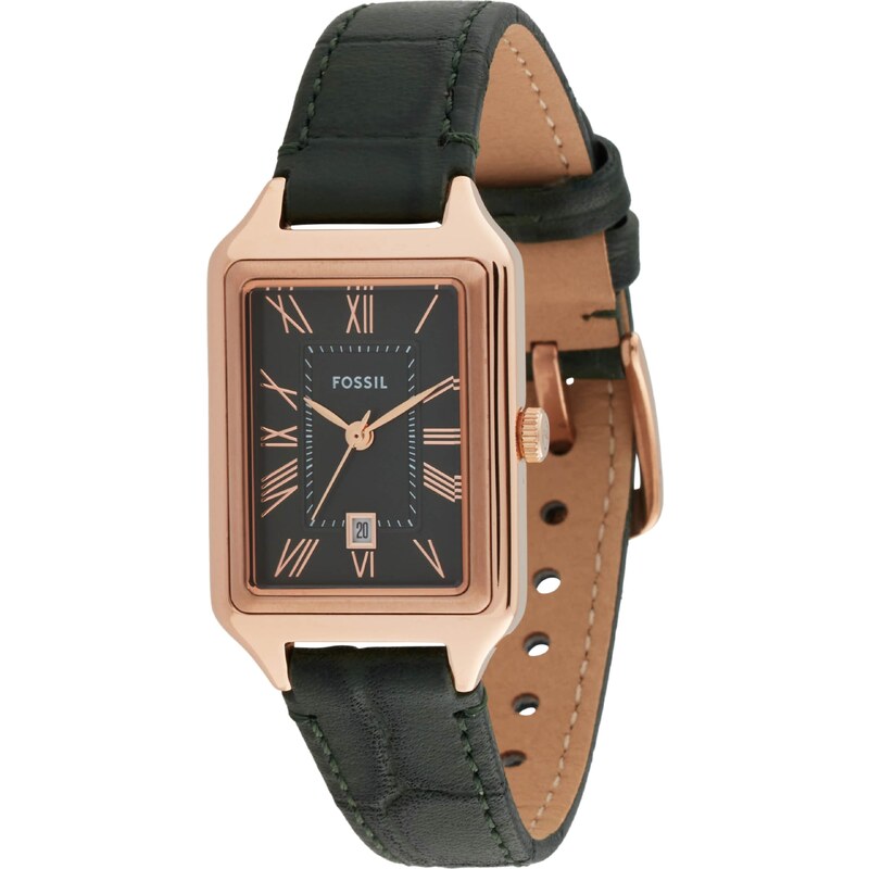 FOSSIL Analógové hodinky RAQUEL ružové zlato / tmavozelená 57241731
