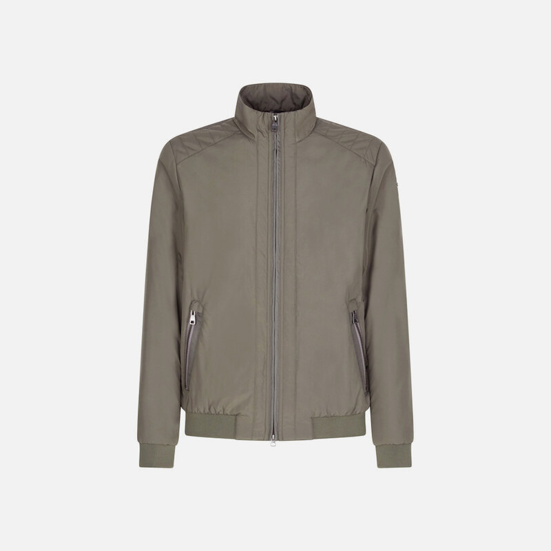 Dark Green Mens Quilted Jacket Geox Damiano - Mens 57213906