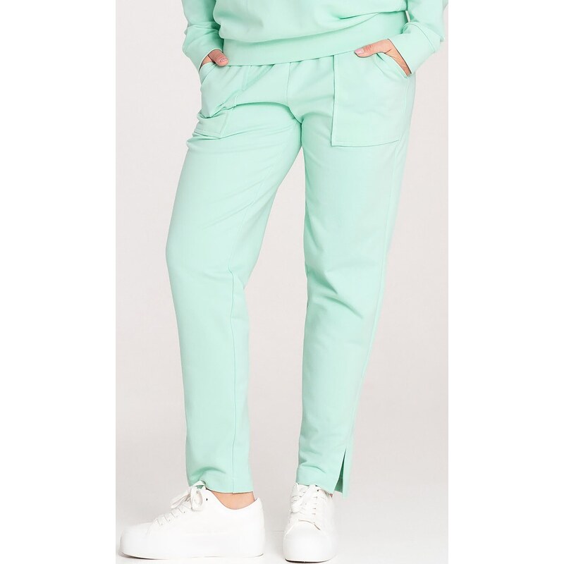 FIGL Mintové bavlnené športové nohavice M1035 Mint 57214393