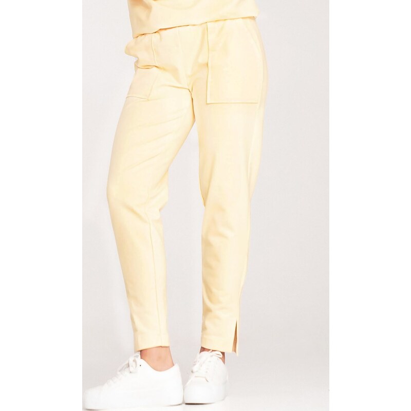 FIGL Žlté bavlnené športové nohavice M1035 Yellow 57214394