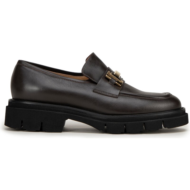 Wittchen Dámske kožené mokasíny s ozdobnou prackou hnedé 99-D-111-4 57217110