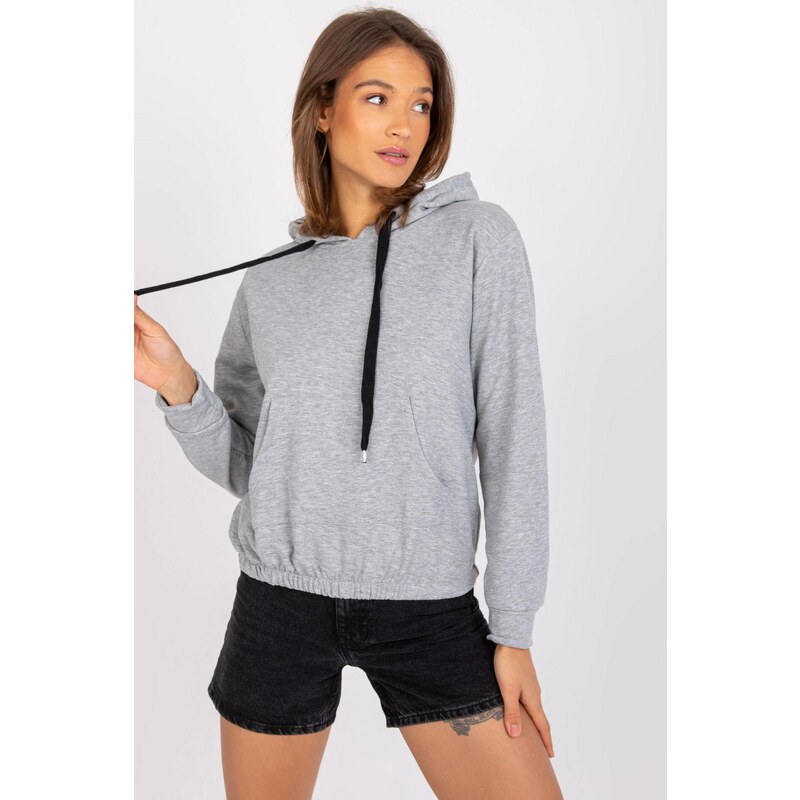 MladaModa Mikina Palencia s kapucňou a klokaním vreckom šedá 57233910