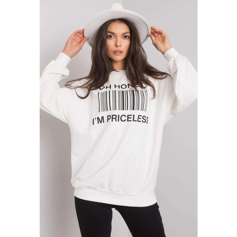 MladaModa Oversize mikina Basile s potlačou farba ecru 57233916