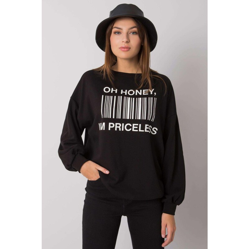 MladaModa Oversize mikina Basile s potlačou čierna 57233917